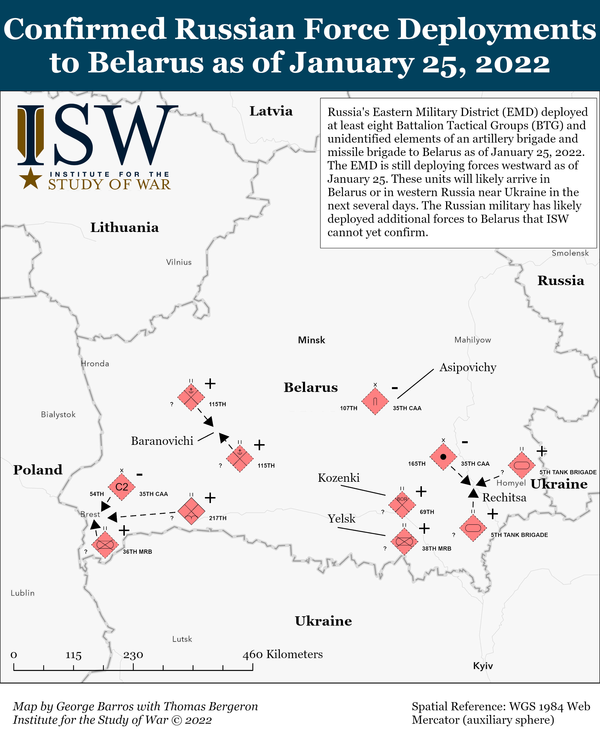Russian Forces In Belarus As Of January 25%2C 2022 ISW Map 1 